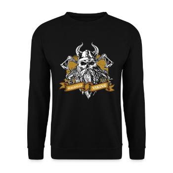 Valhalla - Viking - Unisex Sweatshirt - black - Front - Alina (178cm) & Michal (187cm)