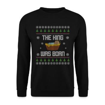Christmas - Christmas - Christian - Jesus - Unisex Sweatshirt - black - Front - Alina (178cm) & Michal (187cm)