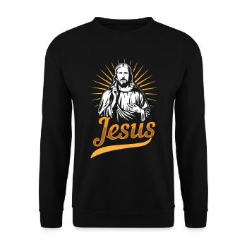 Jesus - Unisex Pullover - Schwarz - Vorne - Alina (178cm) & Michal (187cm)