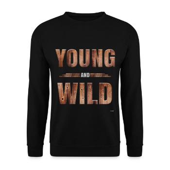 young and wild Western Cowboy Young And Wild - Unisex Sweatshirt - black - Front - Alina (178cm) & Michal (187cm)