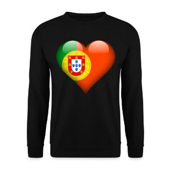 portuguese Heart Portugal Flag - Unisex Sweatshirt - black - Front - Alina (178cm) & Michal (187cm)