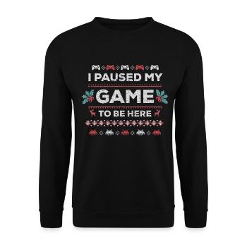 Pull de Noël laid Gamer de Noël Gamer - Sweat-shirt Unisexe - noir - Devant - Alina (178cm) & Michal (187cm)