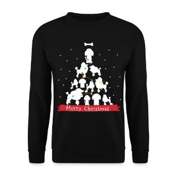 Arbre de Noël caniche nouvellement marié - Sweat-shirt Unisexe - noir - Devant - Alina (178cm) & Michal (187cm)
