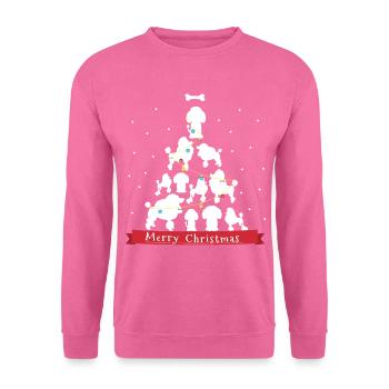 heiratet eben Pudel-Weihnachtsbaum - Unisex Pullover - Pink - Vorne
