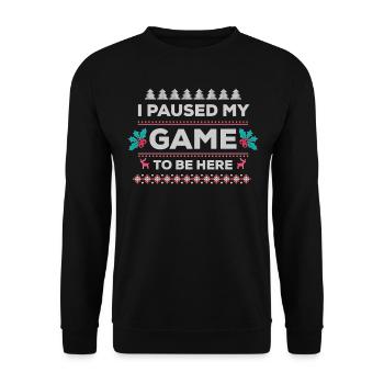 Joueur de jeu drôle Noël disant des jeux - Sweat-shirt Unisexe - noir - Devant - Alina (178cm) & Michal (187cm)