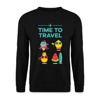 Time to travel Fruits and fruit on the road - Unisex Sweatshirt - black - Front - Alina (178cm) & Michal (187cm)