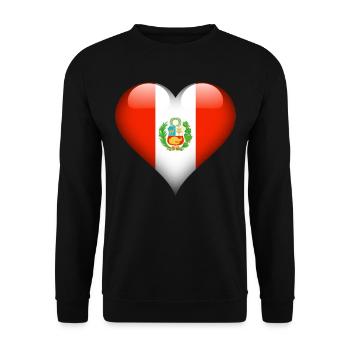 peruvian Heart Peru Flag - Unisex Sweatshirt - black - Front - Alina (178cm) & Michal (187cm)