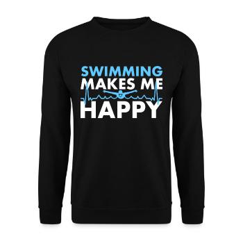 La natation me rend heureux nageurs - Sweat-shirt Unisexe - noir - Devant - Alina (178cm) & Michal (187cm)