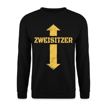 Echte Kerle Mallorca Spruch Zweisitzer Sauf - Unisex Pullover - Schwarz - Vorne - Alina (178cm) & Michal (187cm)