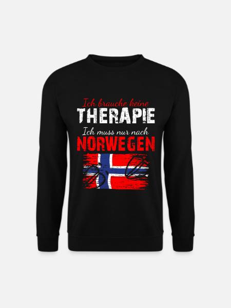 Ich Brauche Keine Therapie Ich Muss Nach Norwegen - Unisex Pullover - Schwarz
