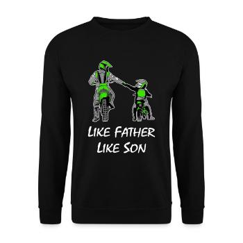 Père et fils de motocross - Sweat-shirt Unisexe - noir - Devant - Alina (178cm) & Michal (187cm)