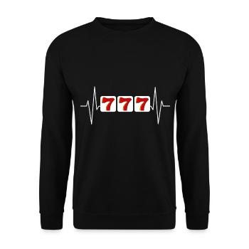 Herzschlag Casino Glückspiel Spielautomat Spielo - Unisex Pullover - Schwarz - Vorne - Alina (178cm) & Michal (187cm)