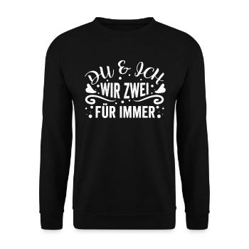 Romantisch - Paare - Verliebt - Unisex Pullover - Schwarz - Vorne - Alina (178cm) & Michal (187cm)