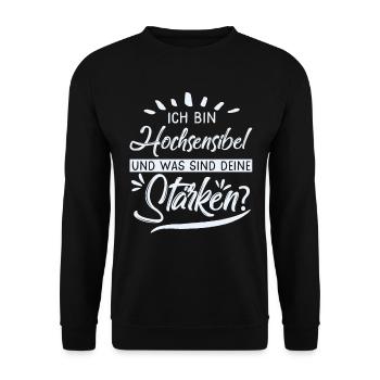 Hochsensibilität - Unisex Pullover - Schwarz - Vorne - Alina (178cm) & Michal (187cm)