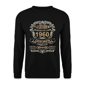 1960 Born Legends Birthday Gift années 60 - Sweat-shirt Unisexe - noir - Devant - Alina (178cm) & Michal (187cm)