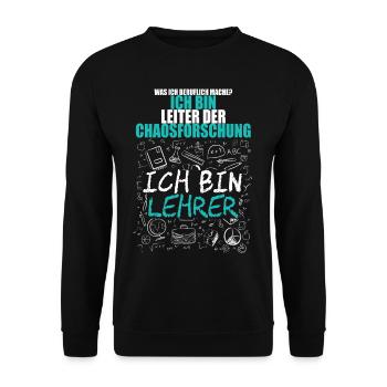 Lehrer Lehrerin Mathematik Physik Schüler Schule - Unisex Pullover - Schwarz - Vorne - Alina (178cm) & Michal (187cm)
