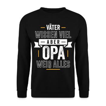 OPA WEIß ALLES - Unisex Pullover - Schwarz - Vorne - Alina (178cm) & Michal (187cm)