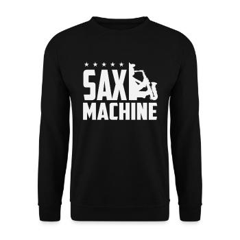 Saxophone Sax Machine saxophone - Unisex Sweatshirt - black - Front - Alina (178cm) & Michal (187cm)