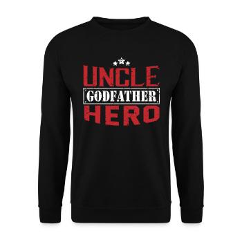 Onkel Godfather Hero Tshirt Kleidung Kleid, das - Unisex Pullover - Schwarz - Vorne - Alina (178cm) & Michal (187cm)