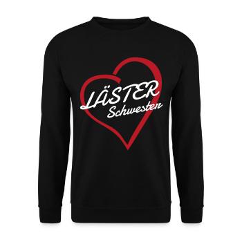 Läster Schwester Beste Freunde Lästerschwestern - Unisex Pullover - Schwarz - Vorne - Alina (178cm) & Michal (187cm)