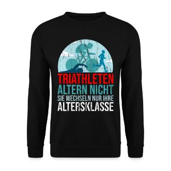 Triathlet Triathlon Geschenk - Unisex Pullover - Schwarz - Vorne - Alina (178cm) & Michal (187cm)