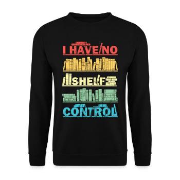 Shelf Control Buch Bücherwurm Lesen - Unisex Pullover - Schwarz - Vorne - Alina (178cm) & Michal (187cm)