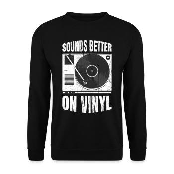 Vinyle vinyle vinyle - Sweat-shirt Unisexe - noir - Devant - Alina (178cm) & Michal (187cm)