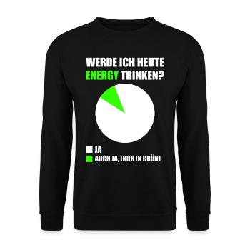 Energy Drink Energydrink Fokus Booster Spruch - Unisex Pullover - Schwarz - Vorne - Alina (178cm) & Michal (187cm)