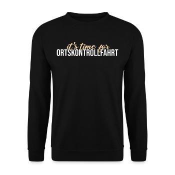 Its time for Ortskontrollfahrt OKF - Unisex Pullover - Schwarz - Vorne - Alina (178cm) & Michal (187cm)
