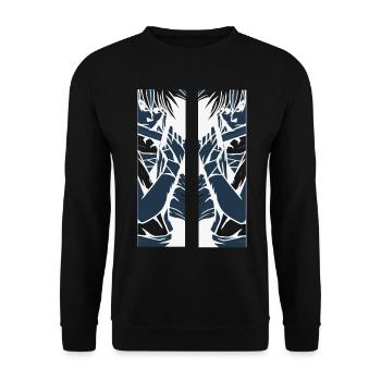 Idée cadeau manga épéiste - Sweat-shirt Unisexe - noir - Devant - Alina (178cm) & Michal (187cm)