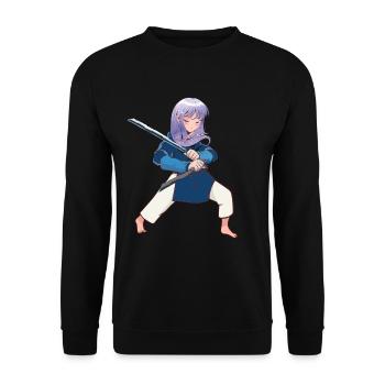 Épéiste manga - Sweat-shirt Unisexe - noir - Devant - Alina (178cm) & Michal (187cm)