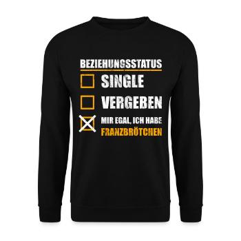 Hamburger Franzbrötchen Geschenk - Unisex Pullover - Schwarz - Vorne - Alina (178cm) & Michal (187cm)