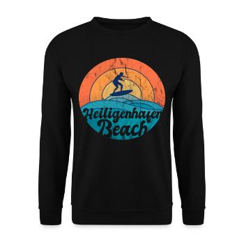 Heiligenhafen Strand Urlaub Souvenir Geschenk - Unisex Pullover - Schwarz - Vorne - Alina (178cm) & Michal (187cm)