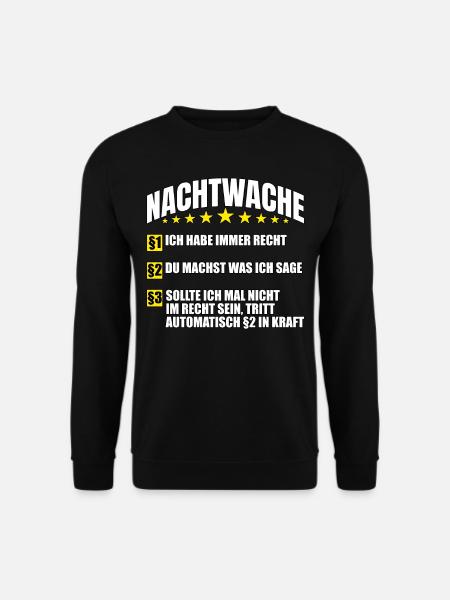 Nachtwache Regeln Nachtwächter Geschenk - Unisex Pullover - Schwarz