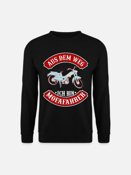Aus dem Weg ich bin Mofafahrer Mofa Moped Geschenk - Unisex Pullover - Schwarz