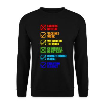 Conspiracy Theories Conspiracy Funny - Unisex Sweatshirt - black - Front - Alina (178cm) & Michal (187cm)