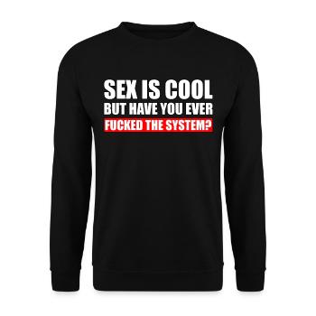 Fuck the System Demo Demonstration Protest Geschen - Unisex Sweatshirt - black - Front - Alina (178cm) & Michal (187cm)