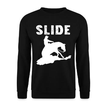 Sliding Stop Western Riding Reining Gift - Unisex Sweatshirt - black - Front - Alina (178cm) & Michal (187cm)