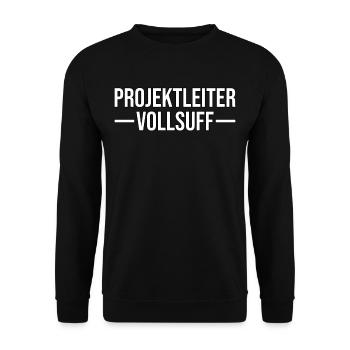 Projektleiter Vollsuff - Unisex Pullover - Schwarz - Vorne - Alina (178cm) & Michal (187cm)