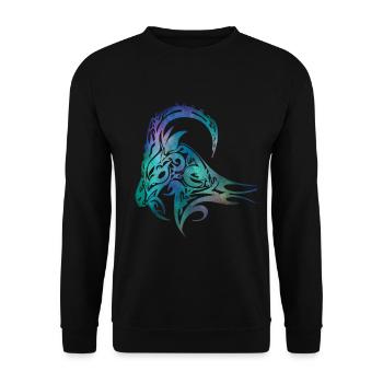 Aries zodiac sign ram with horns - Unisex Sweatshirt - black - Front - Alina (178cm) & Michal (187cm)