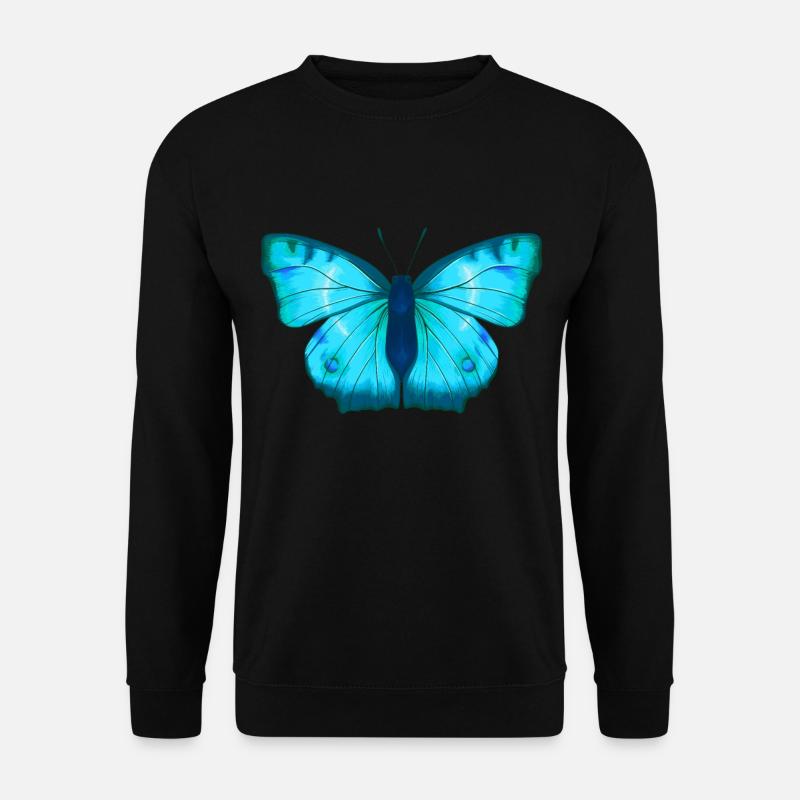 Schmetterling Blau - Unisex Pullover - Schwarz