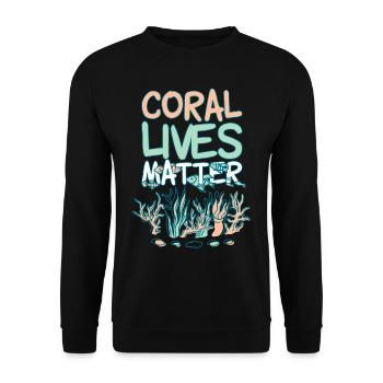 La vie des coraux compte - Sweat-shirt Unisexe - noir - Devant - Alina (178cm) & Michal (187cm)