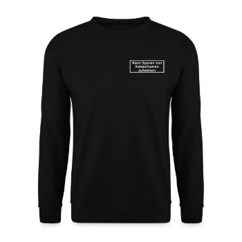Kann Spuren von Katzenhaaren aufweisen - Unisex Pullover - Schwarz - Vorne - Alina (178cm) & Michal (187cm)