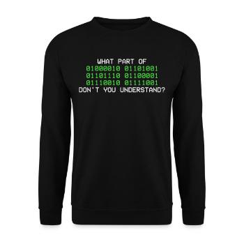 Binary code programmer informatics binary - Unisex Sweatshirt - black - Front - Alina (178cm) & Michal (187cm)