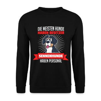 Schweizer Sennenhund Bauernhund - Personal - Unisex Pullover - Schwarz - Vorne - Alina (178cm) & Michal (187cm)