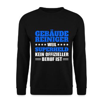 Gebäudereiniger Fensterputzer - Superheld - Unisex Pullover - Schwarz - Vorne - Alina (178cm) & Michal (187cm)