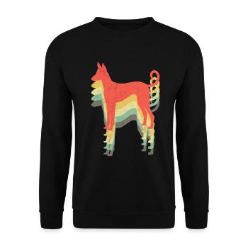 Oeuvre vintage de chien espagnol Podenco - Sweat-shirt Unisexe - noir - Devant - Alina (178cm) & Michal (187cm)