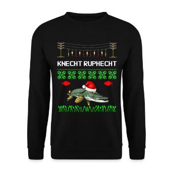 Knecht Ruphecht Weihnachten Ugly christmas - Unisex Pullover - Schwarz - Vorne - Alina (178cm) & Michal (187cm)