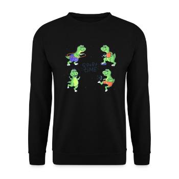 Sport time dinosaur sport team cute - Unisex Sweatshirt - black - Front - Alina (178cm) & Michal (187cm)