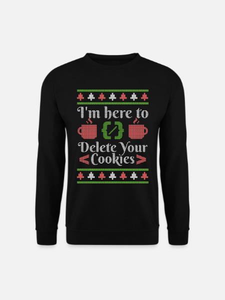 Ugly Christmas Informatic Cookies Programmer - Unisex Pullover - Schwarz
